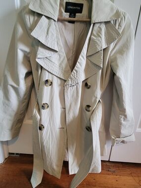 Small London Fog Khaki Double-breasted Rain Coat